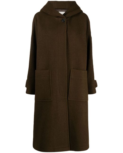 Studio Tomboy hooded single-breasted wool blend coat