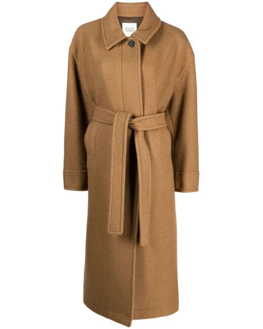 Studio Tomboy belted single-breasted wool blend coat