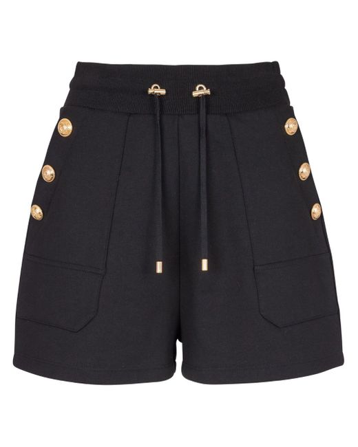 Balmain embossed-button shorts