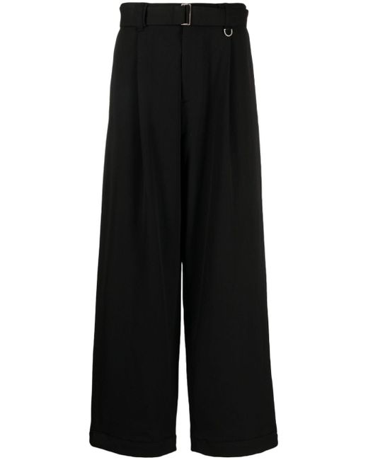 Songzio pleated belted wide-leg trousers