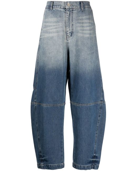 Songzio gradient-effect high-rise loose-fit jeans