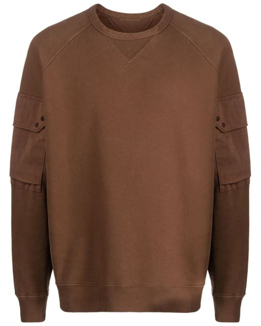 Ten C logo-appliqué panelled cotton sweatshirt