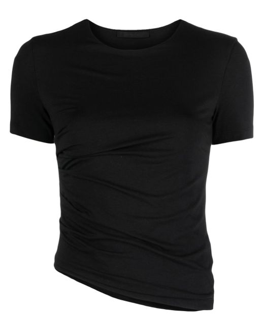 Helmut Lang Twisted gathered asymmetric T-shirt