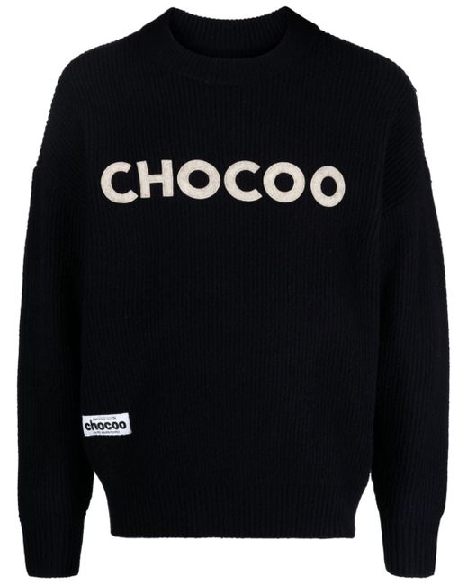 Chocoolate logo-patch crew-neck jumper