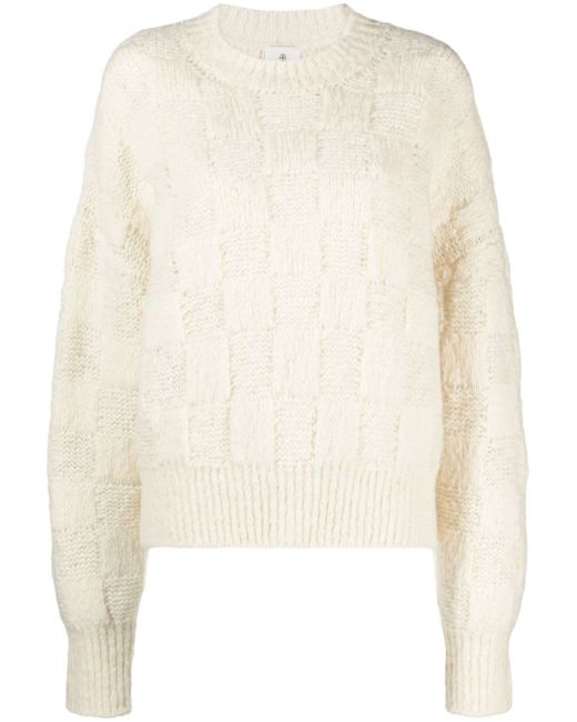 Anine Bing Bennet checked-knit wool blend jumper