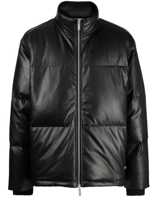 Izzue faux-leather padded jacket