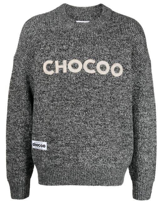 Chocoolate logo-patch crew-neck jumper