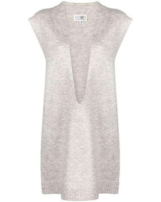 Mm6 Maison Margiela plunging U-neck knitted top