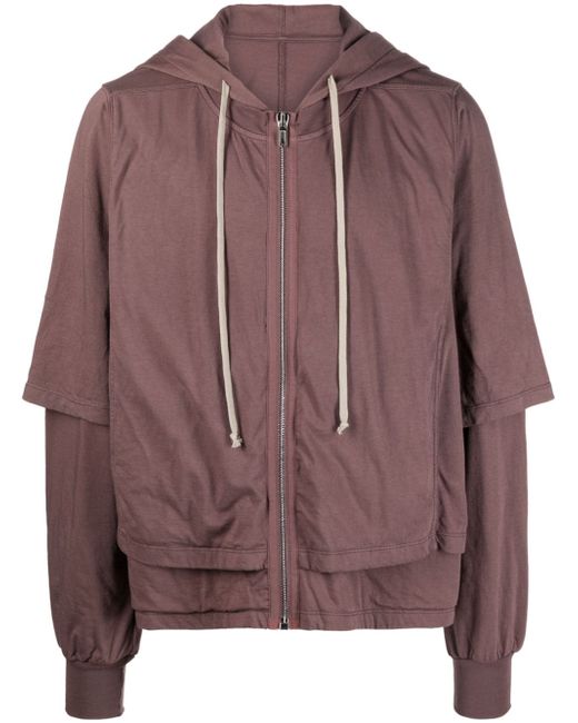 Rick Owens DRKSHDW layered zip-up hoodie