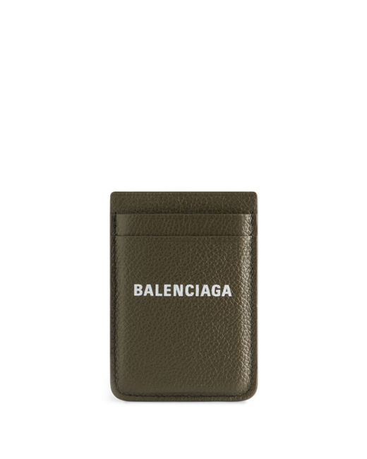Balenciaga logo-lettering leather cardholder