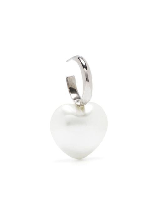 Simone Rocha faux-pearl heart hoop earring