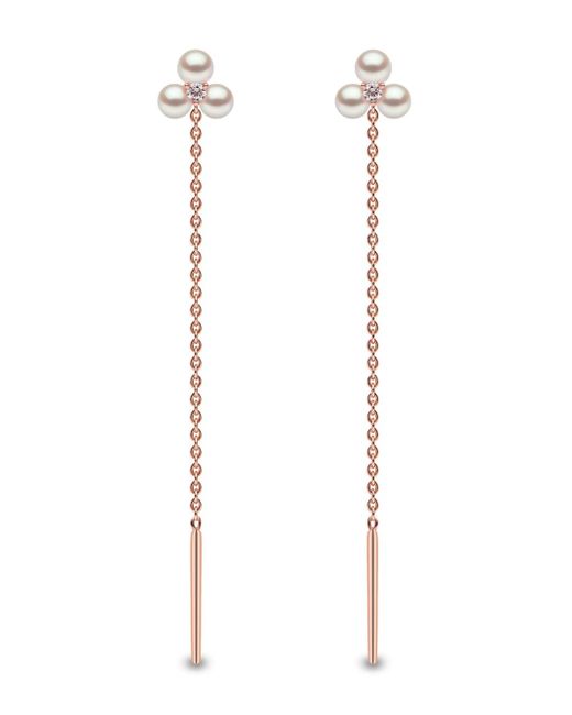 Yoko London Trend freshwater pearl and diamond drop earrings