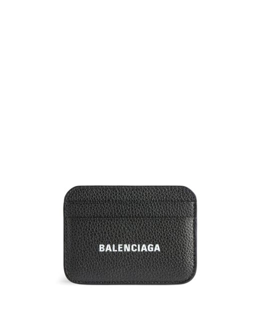 Balenciaga logo-lettering leather cardholder