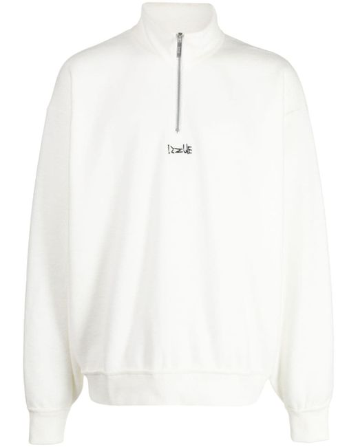 Izzue stud-embellished half-zip sweatshirt