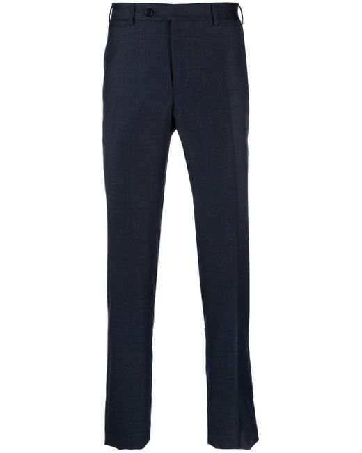 Canali pressed-crease straight-leg trousers