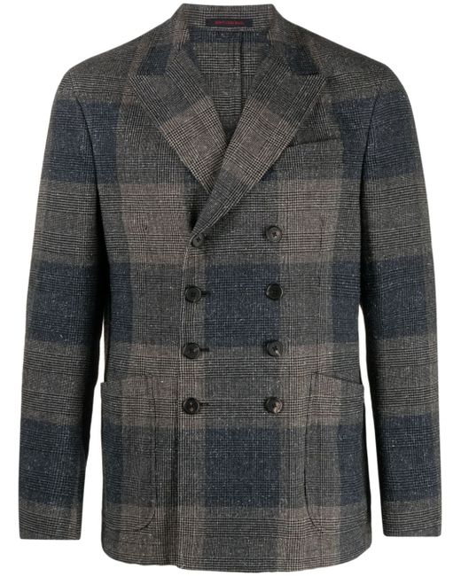 The Gigi Prince of Wales-pattern double-breasted blazer