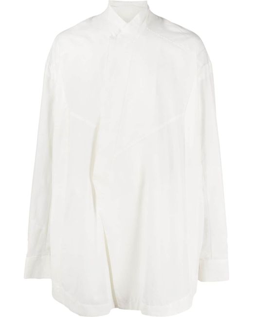 Julius concealed-fastening cotton-blend shirt