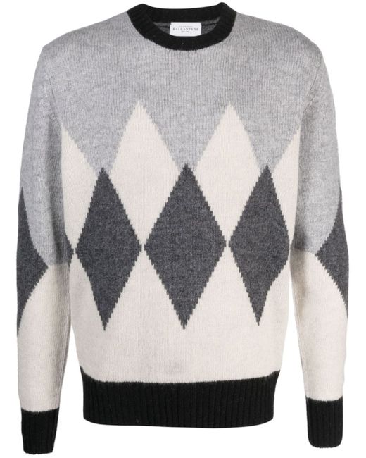 Ballantyne argyle intarsia-knit jumper