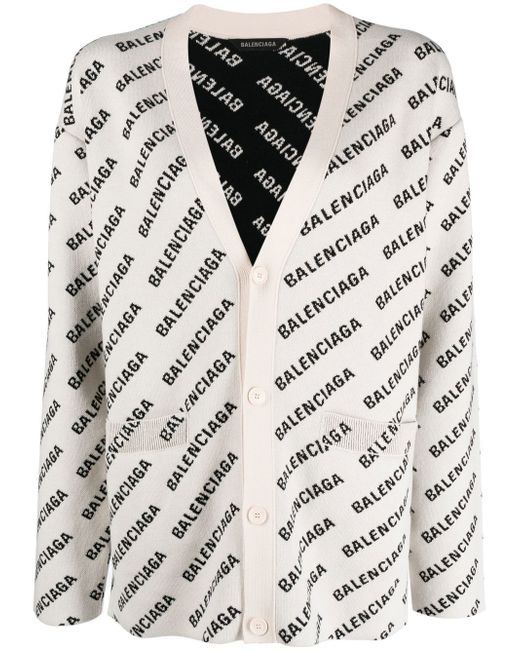 Balenciaga logo-print cardigan