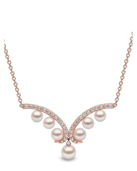 Yoko London Sleek Akoya pearl and diamond necklace