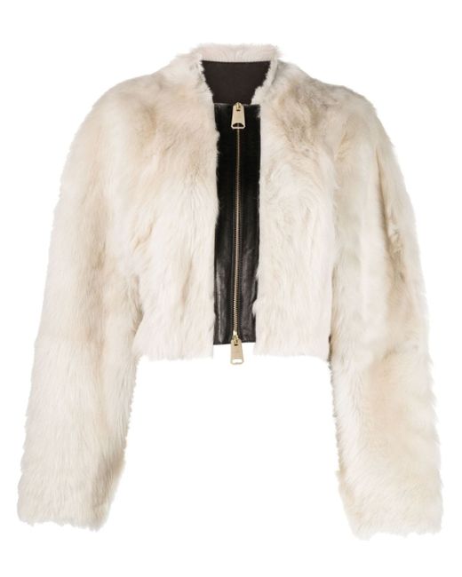Khaite Gracell faux-fur cropped jacket