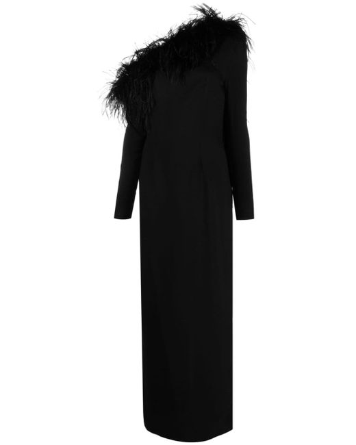 Taller Marmo Garbo feather-trim dress