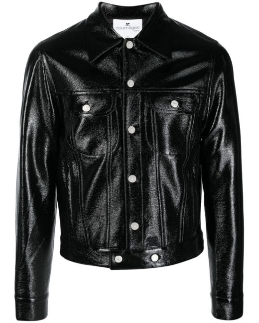Courrèges faux-leather button-up jacket