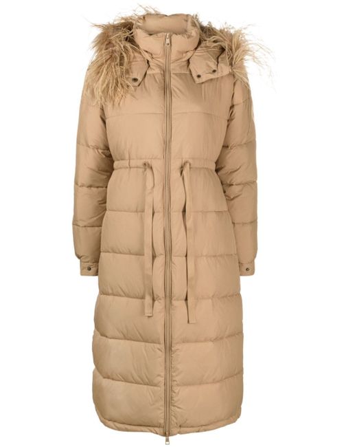 Twin-Set feather-trimmed hood padded parka