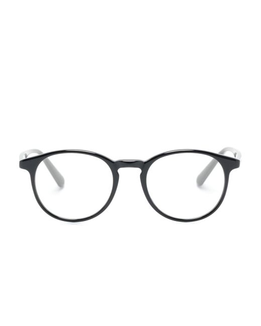 Moncler logo-print round-frame glasses