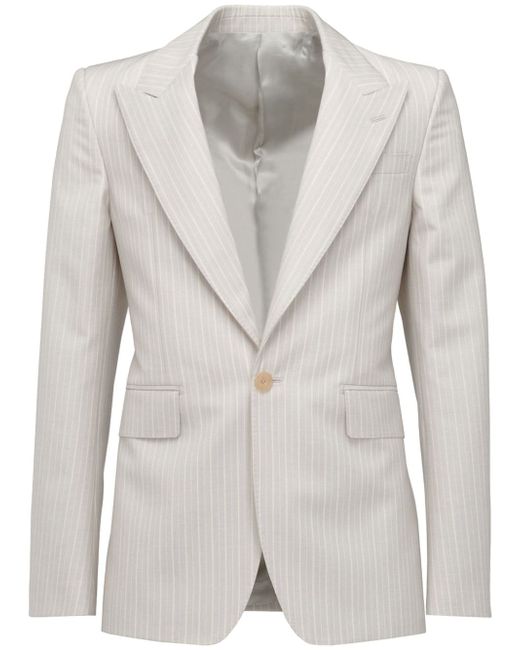 Alexander McQueen pinstripe-pattern single-breasted blazer