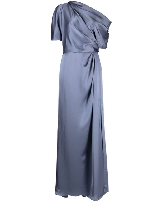Amsale off-shoulder draped-detail gown