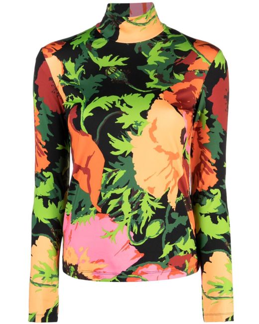 La Double J. floral-print jersey top