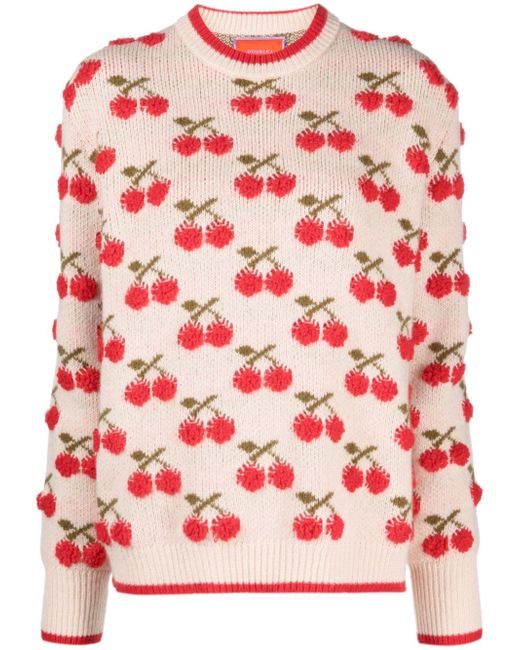 La Double J. Cherry intarsia-knit jumper