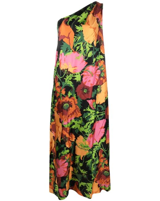 La Double J. floral-print one shoulder dress