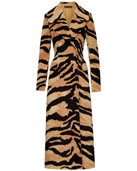 Oscar de la Renta Tiger chenille jacquard coat