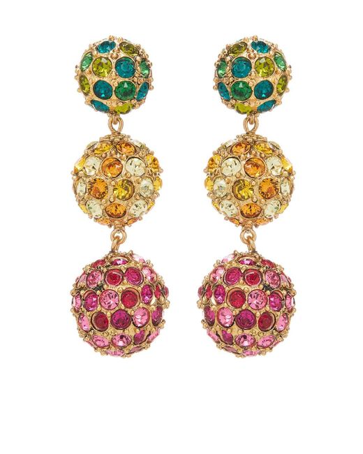 Oscar de la Renta crystal-embellished ball drop earrings