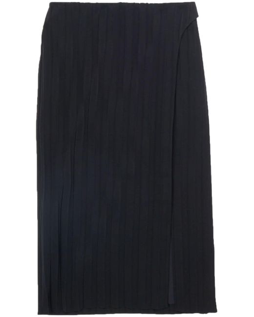Balenciaga wrap pleated midi skirt