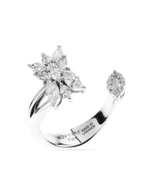 Yeprem 18kt white gold Y-Not diamond ring