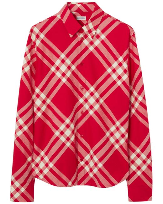 Burberry Check-pattern cotton flannel shirt