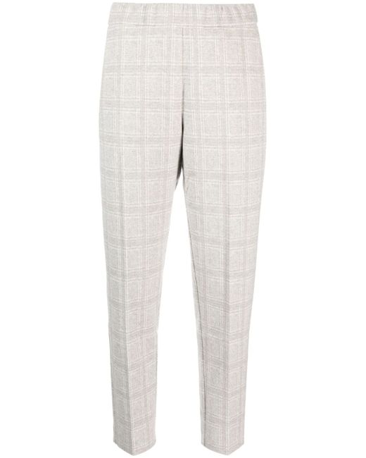 Le Tricot Perugia plaid check-pattern tapered-leg trousers