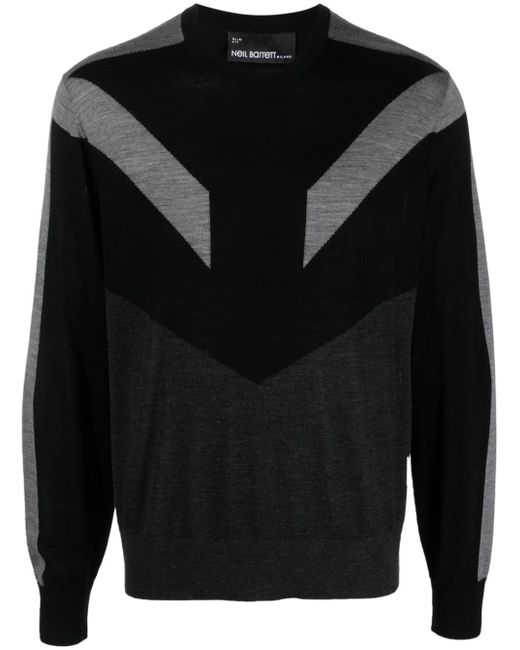 Neil Barrett colour-block fine-knit jumper