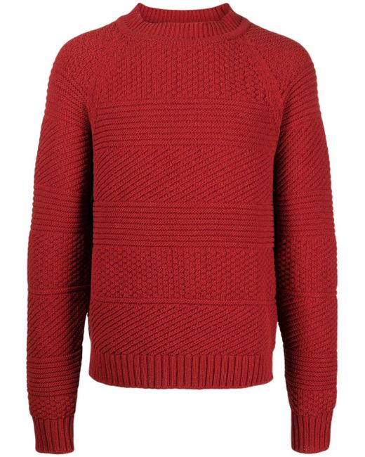 Studio Tomboy crew-neck Aran-knit jumper