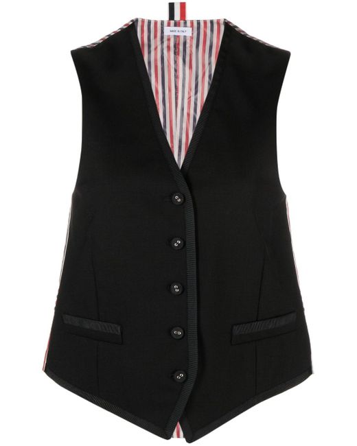 Thom Browne V-neck button-fastening waistcoat