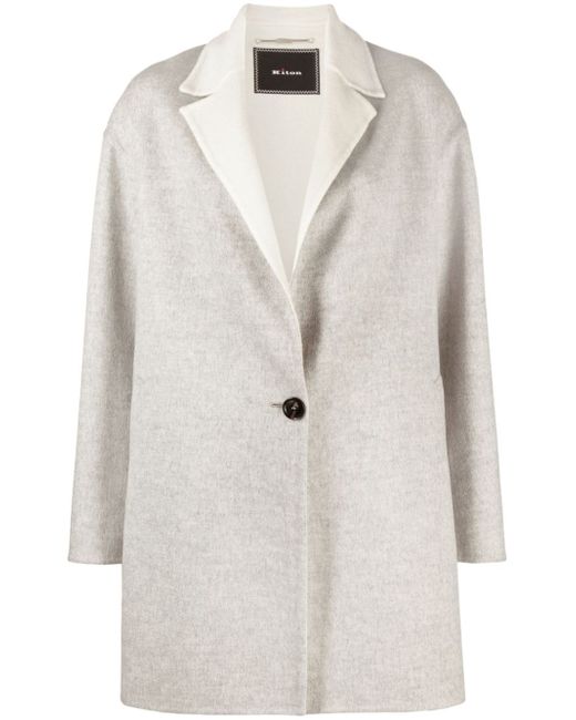 Kiton notched-lapel cashmere single-breasted coat