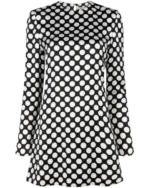 Saint Laurent polka-dot flared minidress