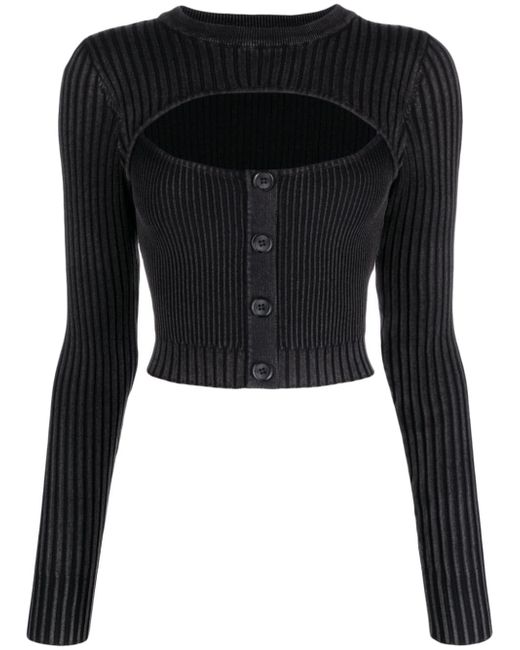 Guess USA cut-out ribbed-knit jumper