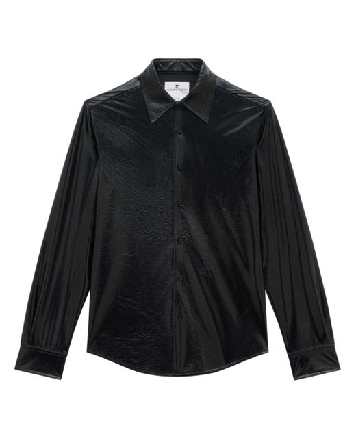 Courrèges faux-leather button-up shirt
