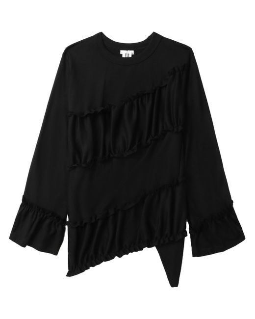Noir Kei Ninomiya ruffled asymmetric sweatshirt