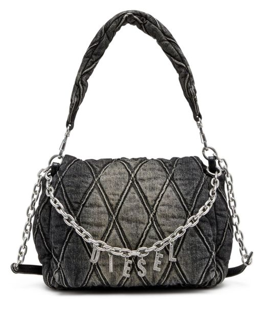 Diesel Charm-D quilted washed denim tote bag