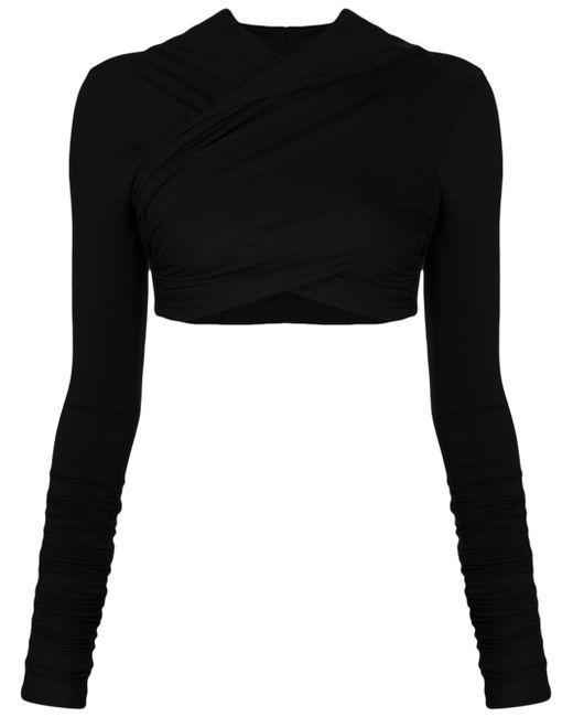 Concepto long-sleeve hooded cropped top